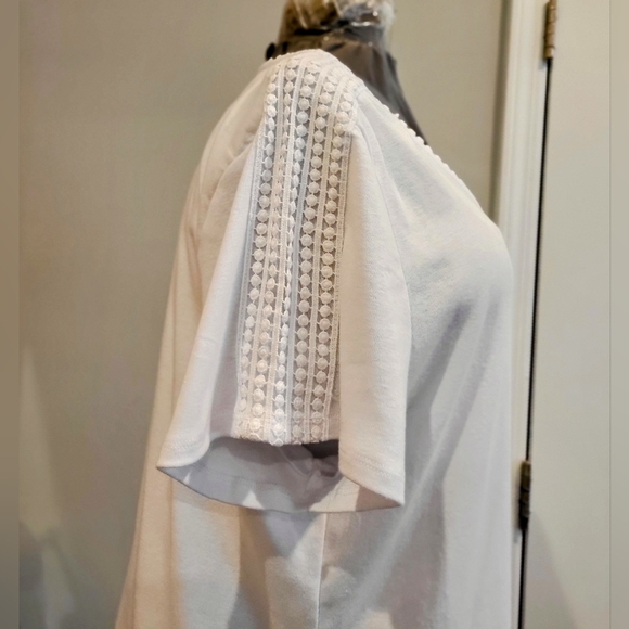 NWT 2X Rafaella White 100% Cotton Knit Top - Picture 2 of 13